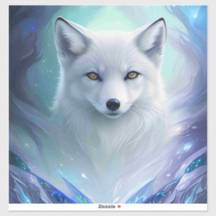 Amazing White Snow Fox on Icy Land