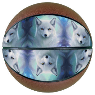 Amazing White Snow Fox on Icy Land Basketball
