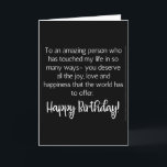 AMAZING WISHES FOR AN AMAZING PERSON ON BIRTHDAY CARD<br><div class="desc">LET HIM OR HER KNOW (LIKE YOU PROBABLY ALWAYS DO) HOW MUCH HE OR SHE MEANS TO YOU ON "HIS OR HER BIRTHDAY" THIS YEAR! AND,  THANK YOU SO MUCH FOR STOPPING BY ONE OF MY EIGHT STORES!!!!</div>