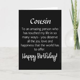 AMAZING WISHES FOR MY **COUSIN'S** BIRTHDAY  CARD