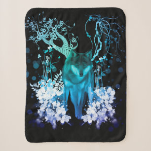 Amazing wolf sherpa blanket