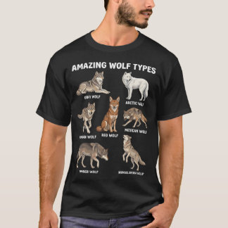 Amazing Wolf Types Animal Species Wolves T-Shirt