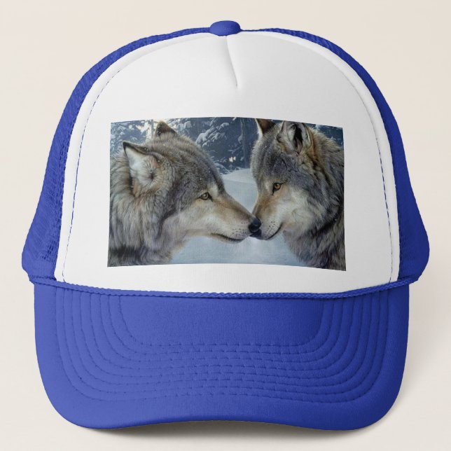Amazing wolves design trucker hat (Front)