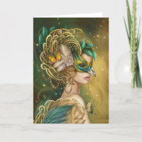 Amazing Woman fantasy Bird Masquerade Card.