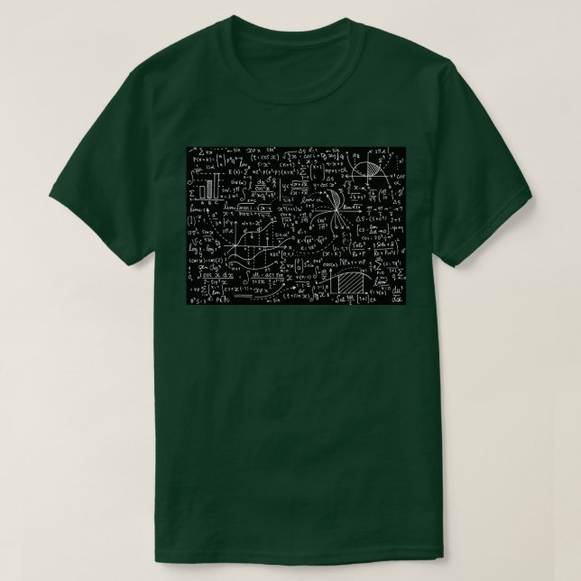 Amazing World Of Mathematics Monochrome T-Shirt (Design Front)