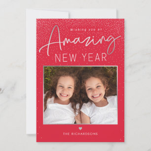 Amazing Year Modern Happy New Year Photo Card