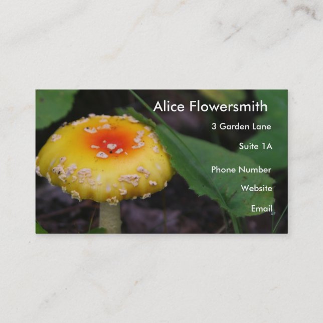 Amazing Yellow Mushroom Business Card (Front)