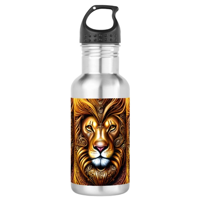 Amazingly Beautiful Golden Lion 532 Ml Water Bottle (Front)