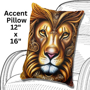 Amazingly Beautiful Golden Lion Decorative Cushion