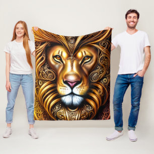 Amazingly Beautiful Golden Lion Fleece Blanket
