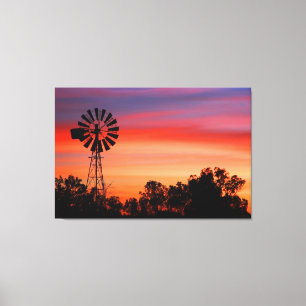 Amazingly Colourful Dawn Sunrise Windmill Canvas Print