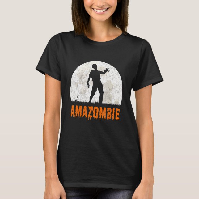 Amazombie Coworker Gag Warehouse Worker T-Shirt (Front)
