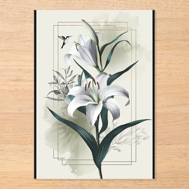 Amazon Lily Art – Gold & Scandi Style Acrylic Invitations (Front)