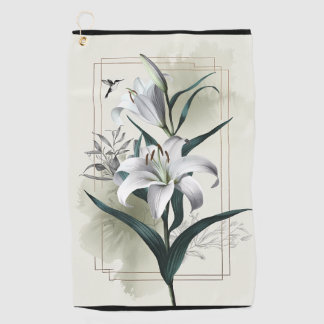 Amazon Lily Art – Gold & Scandi Style Golf Towel