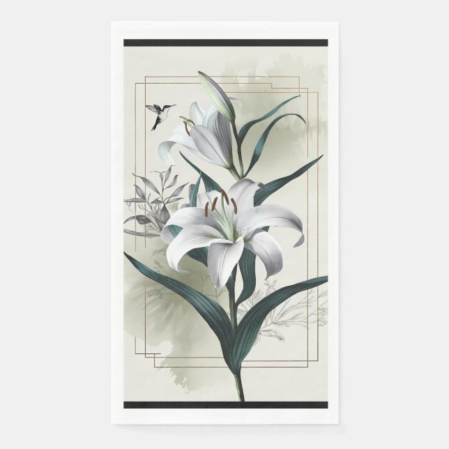 Amazon Lily Art – Gold & Scandi Style Napkin (Front)