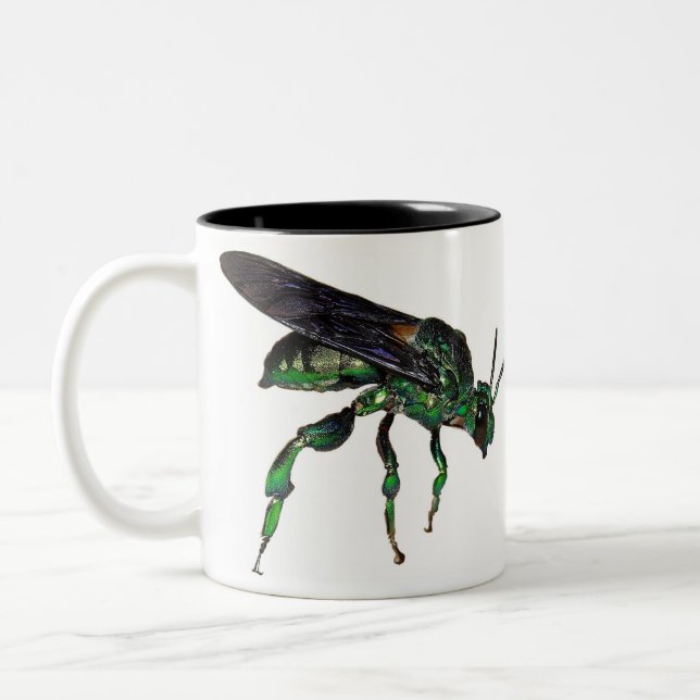 Amazon Metallic Green Bee Two-Tone Coffee Mug (Left)