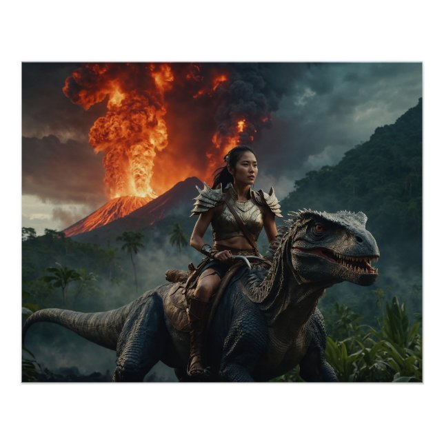 Amazone on dinosaurs off Vulcan Epic Fant Poster (Front)