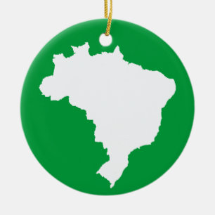 Amazonian Green Festive Brazil at Emporio Moffa Ceramic Tree Decoration