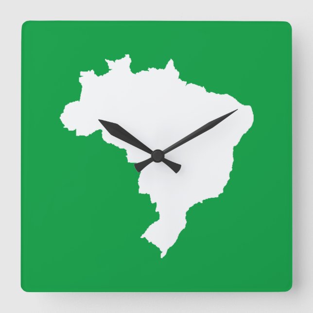 Amazonian Green Festive Brazil at Emporio Moffa Square Wall Clock (Front)