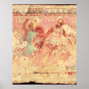 Amazons fighting a Greek warrior Poster