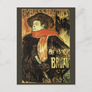 Ambassadeurs, Aristide Bruant by Toulouse Lautrec Postcard