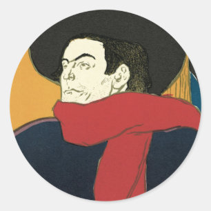 Ambassadeurs, Artistide Bruant by Toulouse Lautrec Classic Round Sticker