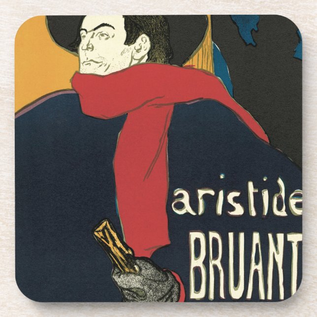 Ambassadeurs, Artistide Bruant by Toulouse Lautrec Coaster (Front)