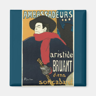 Ambassadeurs, Artistide Bruant by Toulouse Lautrec Magnet