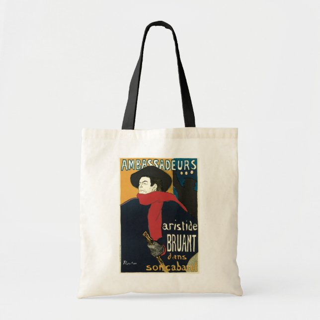 Ambassadeurs, Artistide Bruant by Toulouse Lautrec Tote Bag (Front)