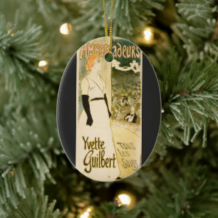 Ambassadeurs Yvette Guilbert by Theophile Steinlen Ceramic Tree Decoration