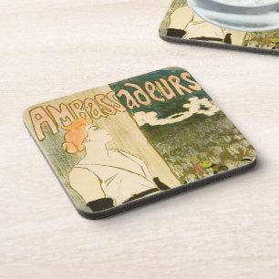 Ambassadeurs Yvette Guilbert by Theophile Steinlen Coaster
