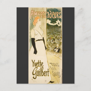 Ambassadeurs Yvette Guilbert by Theophile Steinlen Postcard