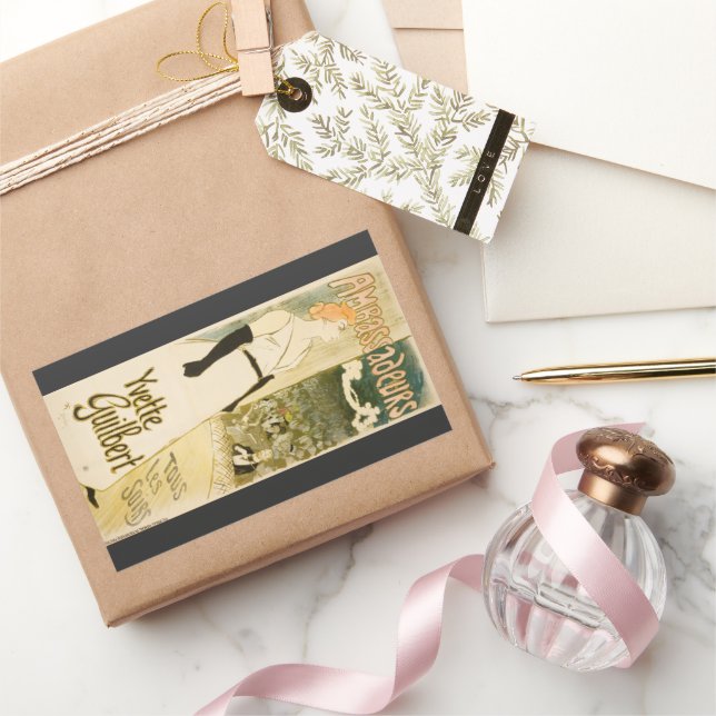 Ambassadeurs Yvette Guilbert by Theophile Steinlen Rectangular Sticker (Gifting)