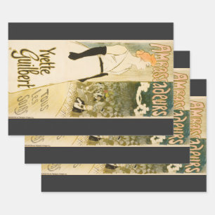 Ambassadeurs Yvette Guilbert by Theophile Steinlen Wrapping Paper Sheet