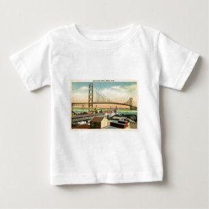 Ambassador Bridge Detroit, Michigan Vintage Baby T-Shirt