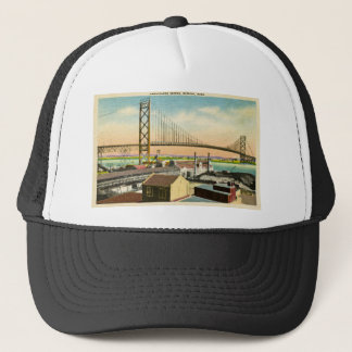 Ambassador Bridge Detroit, Michigan Vintage Trucker Hat