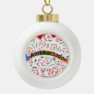 Ambassador Ceramic Ball Christmas Ornament