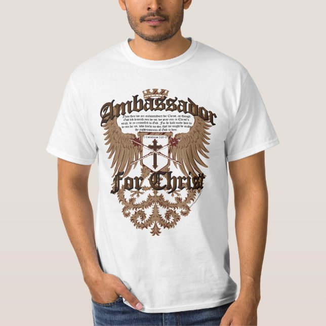 Ambassador For Christ, Corinthians Bible Verse T-Shirt (Front)