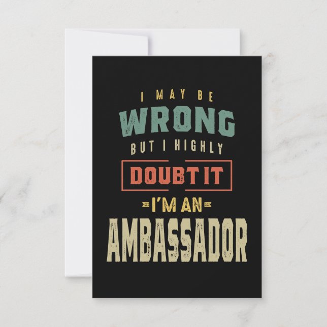 Ambassador Job Title Gift RSVP Card (Front)