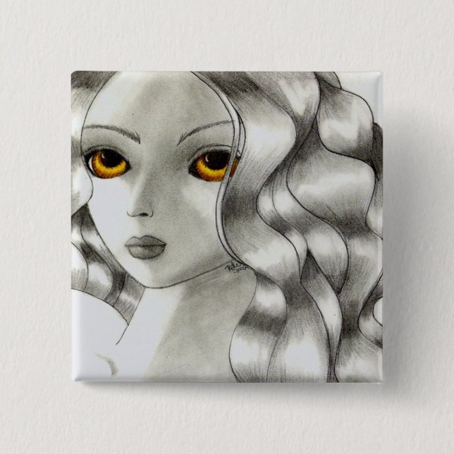 Amber 15 Cm Square Badge (Front)