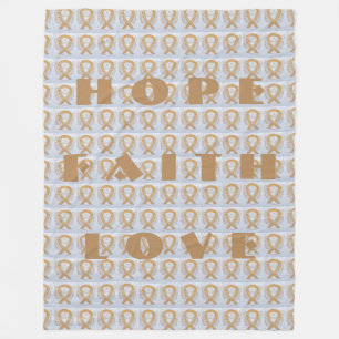Amber Awareness Ribbon Angel Cancer Chemo Blanket