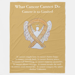 Amber Awareness Ribbon Angel Cancer Chemo Blanket