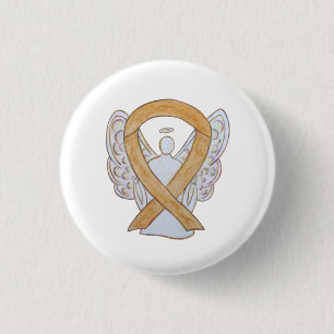 Amber Awareness Ribbon Appendix Cancer Angel Pin