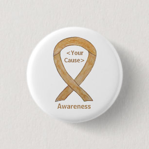 Amber Awareness Ribbon Appendix Cancer Pin Buttons