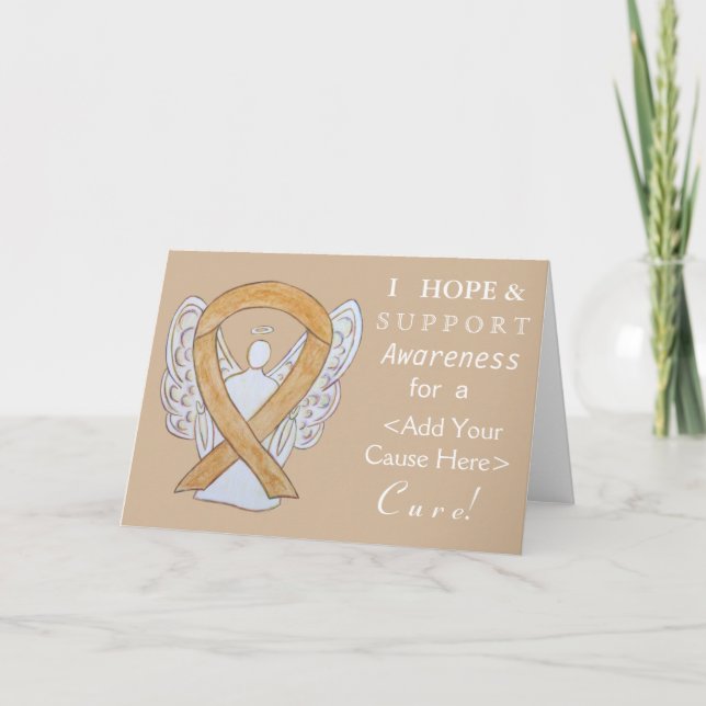 Amber Awareness Ribbon Custom Angel Cards (Front)