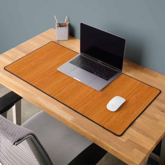 Amber Bamboo Wood Grain Look Desk Mat (Office 2)