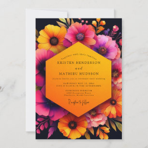 Amber Bloom Autumn Wedding Invitation