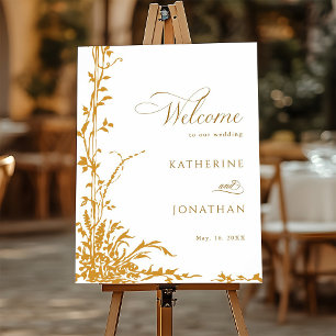 Amber Botanical Garden Wedding Welcome  Poster