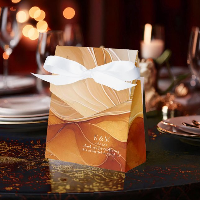 Amber Brandy Abstract Ink Wedding ID1089 Favour Box (Creator Uploaded)