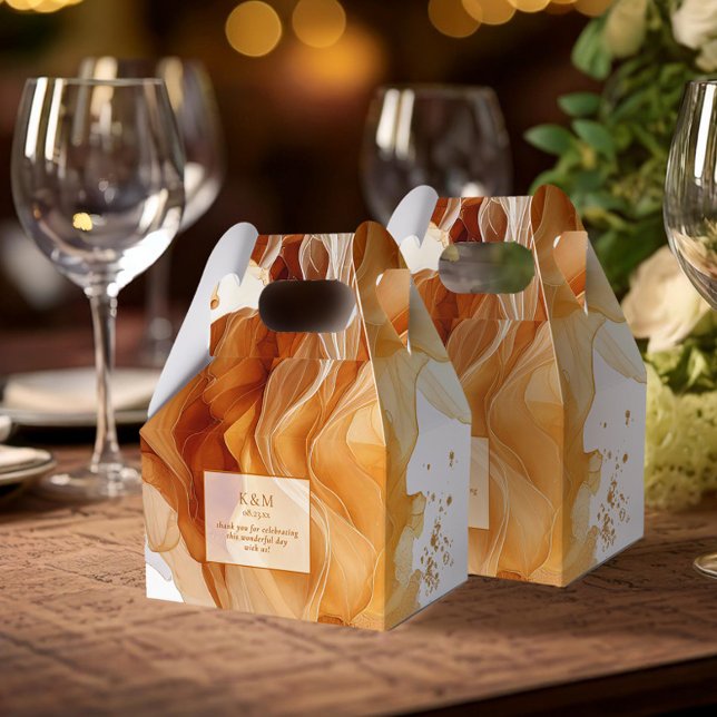 Amber Brandy Abstract Ink Wedding ID1089 Favour Box (Creator Uploaded)
